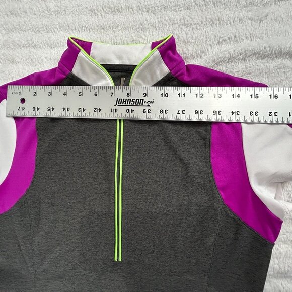 Jofit Women's Athletic Golf Shirt 1/4 Zip Oracle Top Charcoal Gray Size Medium - Picture 6 of 8